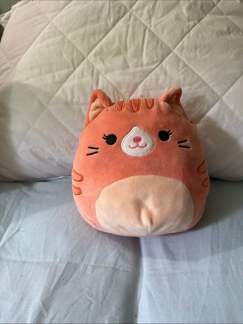 Squishmallows Orange and Cream Tabby Cat Plush Pillow